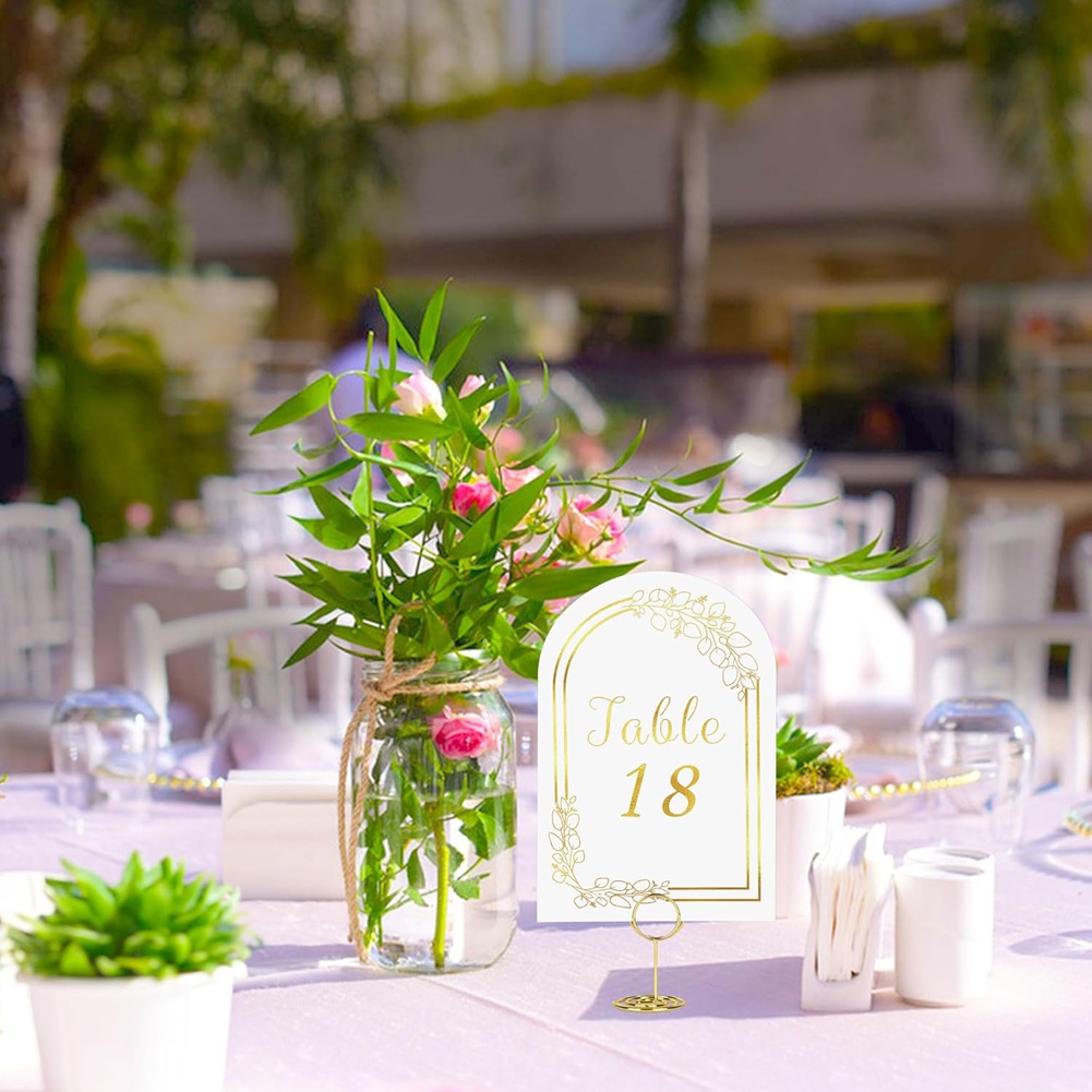AT19-Wedding Table Number 1-20 - Table Number Gold ulasan dan harga