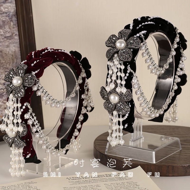 Ethnic Floral Velvet Headband  - Good Floral & Wedding Decor Supply Photos ulasan dan harga