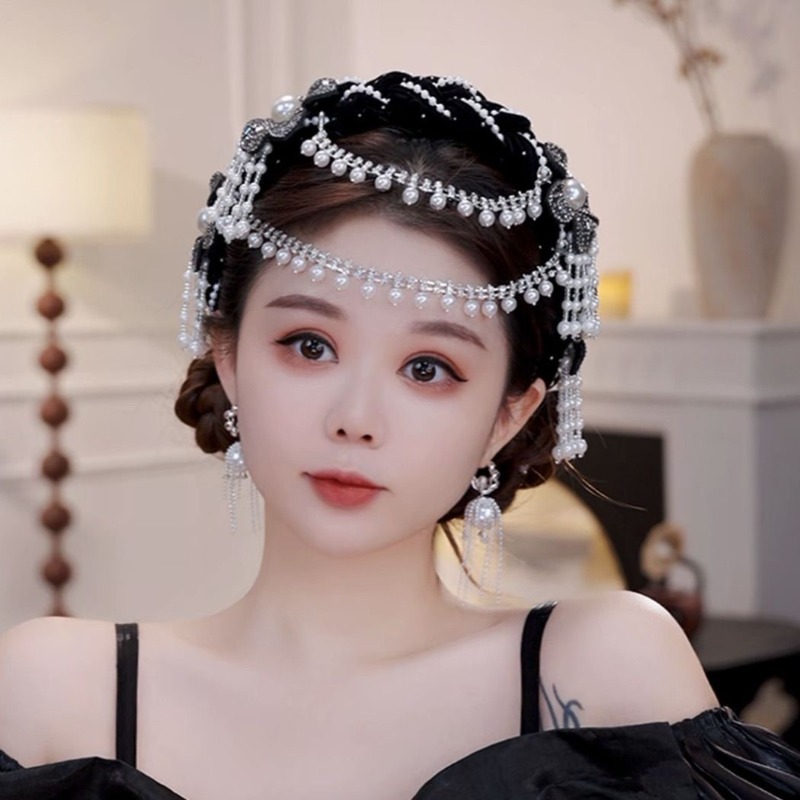 Ethnic Floral Velvet Headband  - Good Floral & Wedding Decor Supply Photos ulasan dan harga