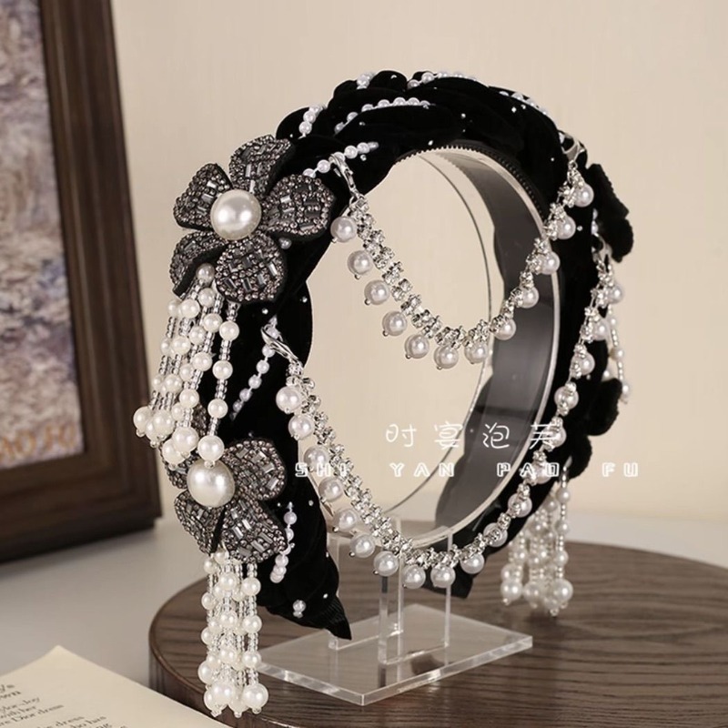Ethnic Floral Velvet Headband  - Good Floral & Wedding Decor Supply Photos ulasan dan harga