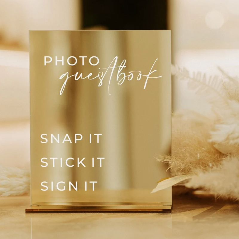 Rectangle Gold Mirror Wedding  - Table Number Gold ulasan dan harga